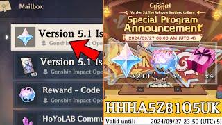 OFFICIAL!! REDEEM CODES for 510 PRIMOGEMS And 5.1 LIVESTREAM DATE – Genshin Impact