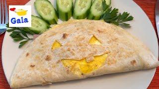 Halloween Cut-Out Tortilla Quesadilla. Fun & Easy Breakfast Recipe Idea