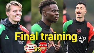 INSIDE TRAINING | Saka & Martinelli participate in final training ahead of PSV Clash