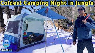 Solo Coldest Snow Weather Night Camping In Deep Jungle | Camping in India | #Ridingwithpeace