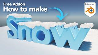 Blender How to make Snow using Free Addon Real Snow with material and texture