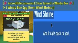 Getting and TAMING WINDY BEE in Bee Swarm Simulator