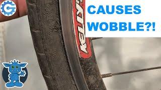 Cracked tyre casing and rot causing wheel WOBBLE!