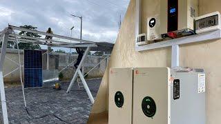 11KW Solar capacity, 10KVA hybrid Inverter & 30KWh Lithium Battery installation overview #ac #reels