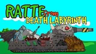 How To Draw Cartoon Tank Ratte From The Death Labyrinth | HomeAnimations - Cartoons About Tanks