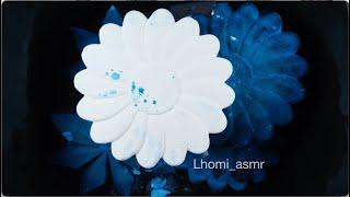 Squeaky White Flower on Blue | Satisfying Sounds | ASMR