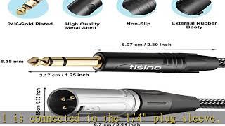 tisino 1/4 to XLR Cable, Nylon Braid Quarter inch TRS to XLR Male Balanced Interconnect Cord Patch