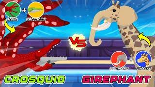 Crosquid vs Girephant | Hybrid Animal Tournament [S1] Animal Animation