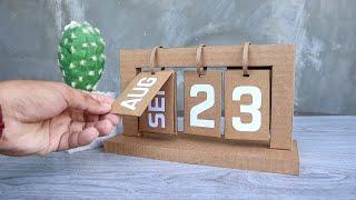 CARDBOARD DESK CALENDAR | DIY Creative Minimalist Calendar | Cardboard Craft Ideas | Arts & Crafts