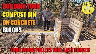 Building A Compost Bin On Cinder Blocks From Scratch