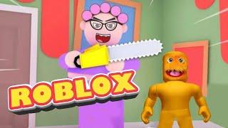 Побег бабушка! Roblox Obby Давайте играть в видеоигры с нечеткой кукол