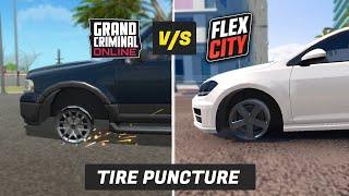 TIRE PUNCTURE LOGIC COMPARISON | GRAND CRIMINAL ONLINE VS VICE ONLINE / FLEX CITY