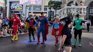 [4K] Super Heroes and Super Villains parade at Warner Bros Movie World Australia