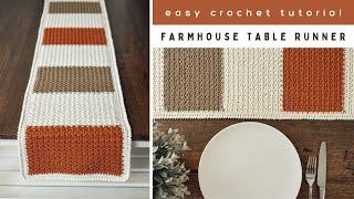 How to Crochet a Table Runner - Farmhouse Table Runner Crochet Tutorial