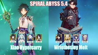 C0 Xiao Hypercarry & C0 Wriothesley Melt | Spiral Abyss 5.4 | Genshin Impact