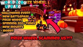 World Zero Spinning 200+ Times! + Halloween Update + I GOT SCAMMED?!?!