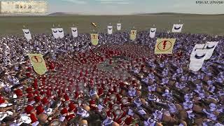 Spartan Hoplite Box vs Massed Long Shield Cavalry in Rome: Total War