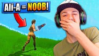 Ali-A REACTS to his FIRST EVER Fortnite game! (FUNNY)