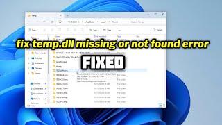 (FIXED) temp.dll missing or not found error in windows 10/11