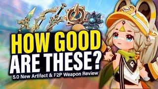 WORTH BUILDING? NEW Natlan Artifact Sets & F2P Weapons Review | Genshin Impact 5.0