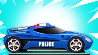 Carro de polícia futurista | Garagem do carro | Kids Vehicles | Learn Futuristic Cars | Police Car