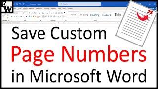 How to Save Custom Page Numbers in Microsoft Word