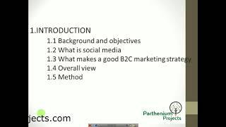 B2C Marketing stratergy on social media||MBA Projects