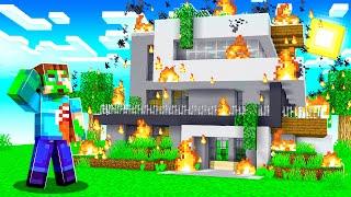 My NEW MINECRAFT HOUSE Was BURNED DOWN! (trolled)