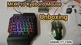 4 IN 1 Mix pro Combo Unboxing With Free Fire Gameplay keyboard ⌨️ Mouse Unboxing #amanyt100k