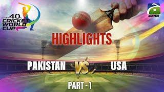 Over 40s Cricket Global Cup in Karachi | Pakistan vs USA | Highlights | Part 1