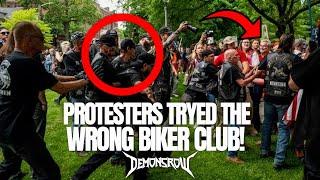 Outlaw Motorcycle Club Clashes With No Kings Protesters in Detroit️