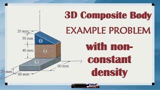 How to Find the Centroid of a 3D Object EXAMPLE PROBLEM // Center of Mass of Composite Bodies