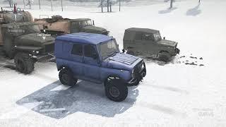 Mudrunner / Truck pulling in snow / Uaz 469 vs Uaz 3151