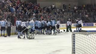 Alaska aces vs Idaho steelheads 2017 bench brawl crazy echl hockey