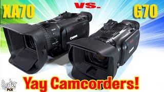 Canon G70 vs XA70 with 1 inch sensor camcorder comparison footage