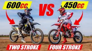 Insane 600cc 2 Stroke vs 450 Race Bike!