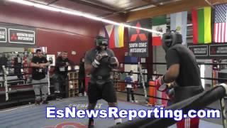 Cuban Irish Mike Perez Sparring (black shirt) esnews boxing