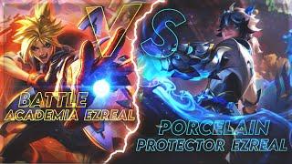 Porcelain Protector Ezreal VS Battle Academia Ezreal ( SKIN COMPARISON )