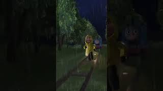 Thomas is chasing me in the rain!
