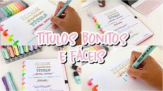 IDEIAS DE TÍTULOS PARA DECORAR O SEU CADERNO 