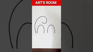 Elephant drawing easy trick for beginners #shorts #youtubeshorts #artsroom