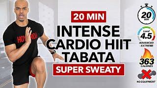 20 MIN INTENSE Fat Burning Tabata HIIT Cardio // No Repeat + No Equipment Home Workout
