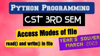 Access modes of File in python | File read and write operations| #cst cst