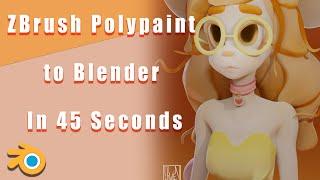 Transferring ZBrush Polypaint to Blender Cycles/Eevee - 45 second tutorial