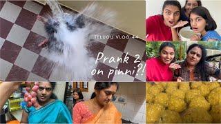 |Throwing A bucket full of Water On Pinni ||Mom Showed How to make Ladoo||Raw&Unfiltered Video|