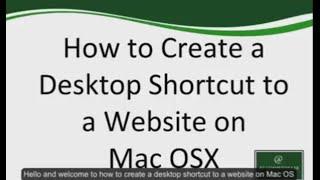 Create shortcuts to websites on a desktop for Mac