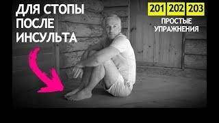 Для стопы после инсульта. Простые упражнения 201, 202, 203.