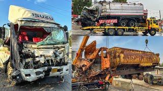 3 Trucks completely destroyed by accident, completely repaired and restored with great skill