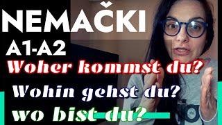 NEMAČKI A1-A2 KAKO DA ODGOVORIMO NA PITANJA KOJA POČINJU SA WOHIN,WO,WOHER NA NEMAČKOM PRECIZNO