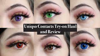 Trying on all of my colored contact lenses / Uniqso review and try-on Haul